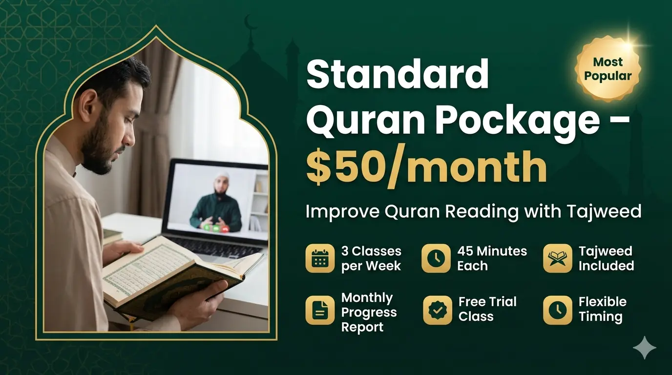 Standard Quran Learning Course with Tajweed (Most Popular)